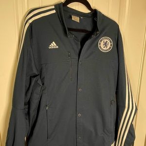 Adidas Men's Chelsea Football Club Jacket Button Up Bomber Size L